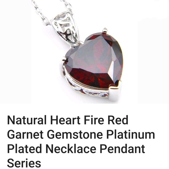Beautiful Heart Shaped Garnet necklace - Picture 2 of 5